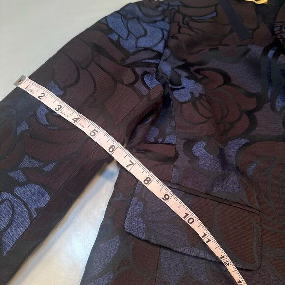 Piazza Sempione Italy Floral Jacquard Blazer Womens Button Up  Jacket Lined New - Picture 16 of 16